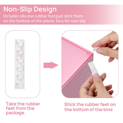 Vtopmart 4 Pack Small Clear Stackable Storage Drawers,Acrylic Bathroom Makeup Organizer,Plastic Storage Bins For Vanity, Undersink, Kitchen Cabinets, Pantry, Home Organization