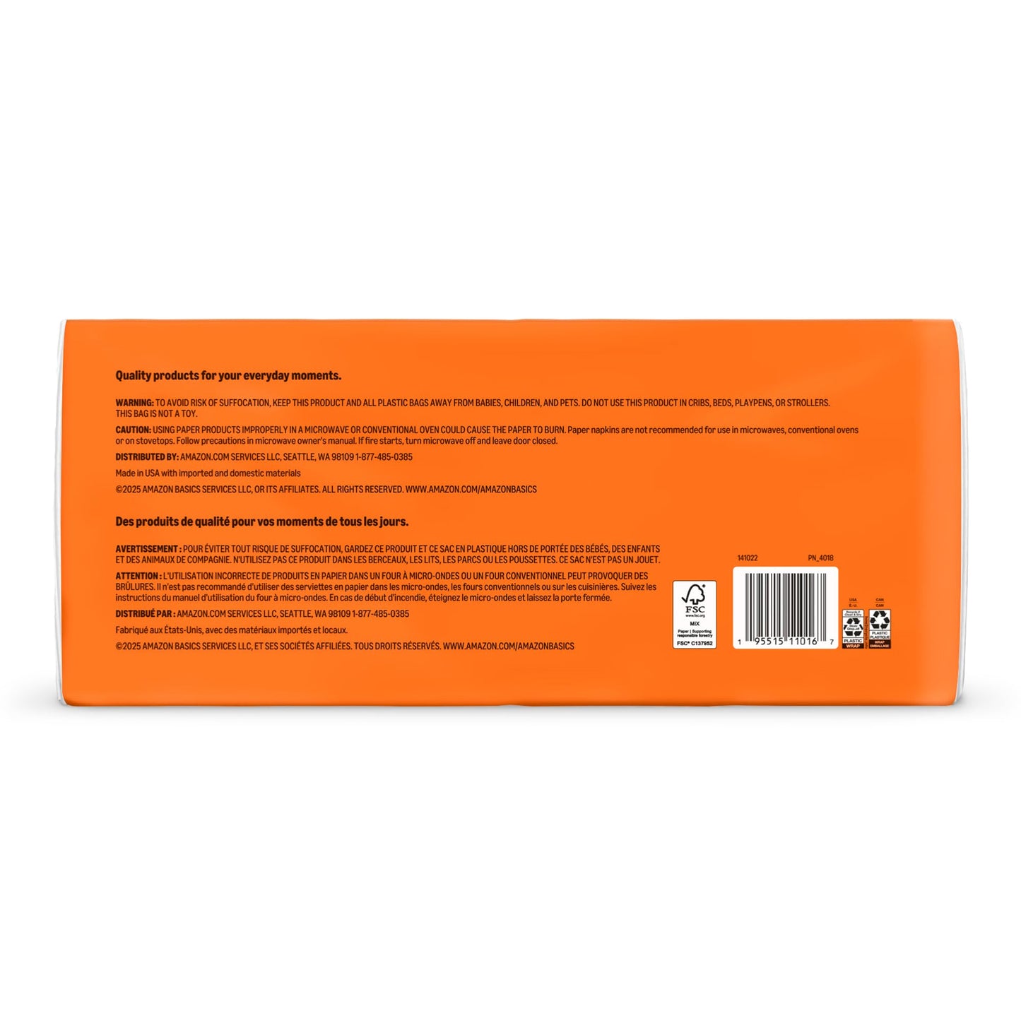 Amazon Basics Everyday Paper Napkins, 400 Count
