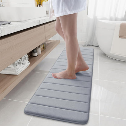 Buganda Memory Foam Bath Mat Rug - 59" x 17" Ultra Soft Non-Slip Water Absorbent Machine Washable Bath Runner
