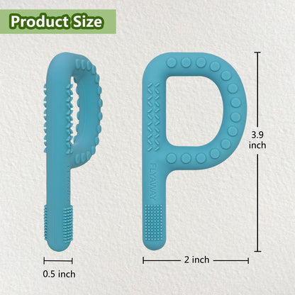 Sensory Toys for Kids Babies Toddlers 4 Pack, P Shape Baby Teething Toys for 3-6 6-12 Months Oral Motor Stimulation, Sensory Chew Toys for Autistic Children, Silicone Chewy Necklaces for Kids Adults