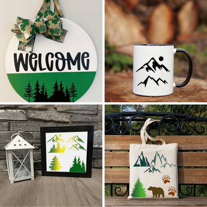 70pcs Wildlife Animal Stencils for Painting, Wood Burning, Nature Stencil Bear, Tree, Deer, Art Craft Canvas, Furniture Wall (70 Animal)