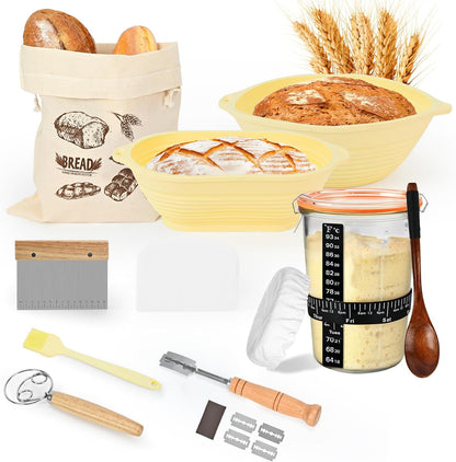 13Pcs 9in 10in Set TOKPELA Sourdough Starter Kit Sourdough Bread Baking Supplies, Complete Bread Making Tools Round