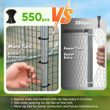Quictent 12x9x6.6ft Metal Chicken Coop Run with Perch & Swing, Elite Series Large Walk-in Outdoor Poultry Cage Heavy Duty Predator Proof Hen Duck Rabbit Farm Pen House, Waterproof Anti-UV Cover