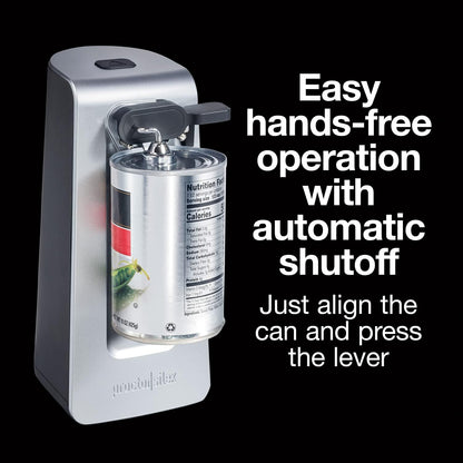 Proctor Silex SureCut Electric Automatic Can Opener for Kitchen with Stainless Steel Blade, Twist-off Easy-Clean Lever, Cord Storage, Extra Tall, Silver (75225)