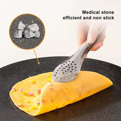 Nonstick Grill Pan, Induction Stove Top Grill Plate, Korean BBQ Round Griddle for Home, Outdoor, Camping