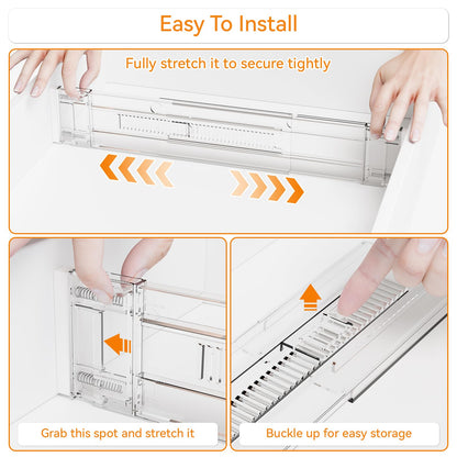 Yieach 8 Pack Clear Expandable Deep Drawer Separators From 15 to 21'' - 3.2 Inch Tall Acrylic Drawer Dividers for Clothes,Dresser Drawer Dividers for Dresser,Baby Nursery,Clothing,Sock or Underwear