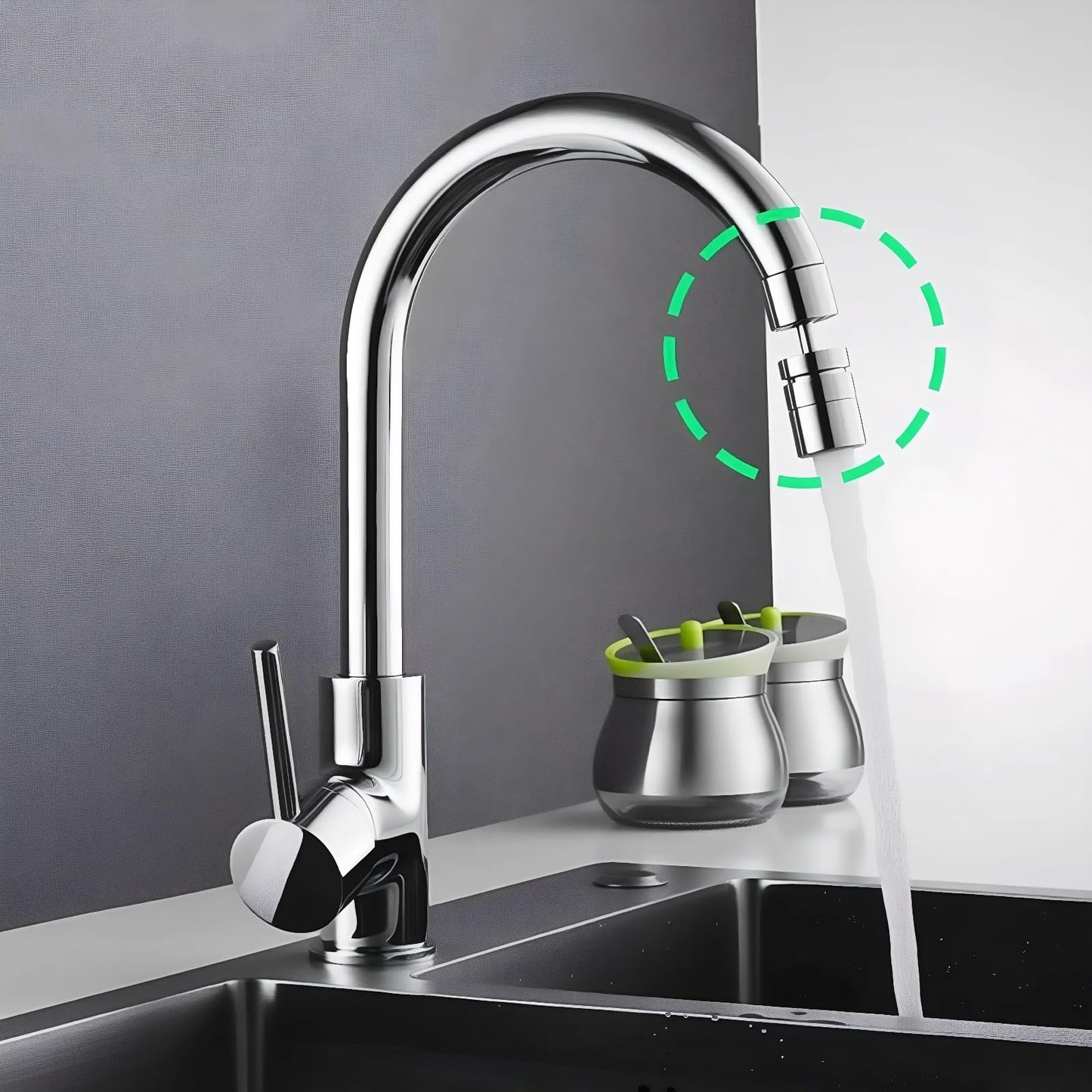 360° Swivel Kitchen & Bathroom Faucet Aerator, Solid Brass Aerator For Sink Faucet, Sink Sprayer Attachment,Fits 15/16'' Male & 55/64'' Female Thread(2 Sets)
