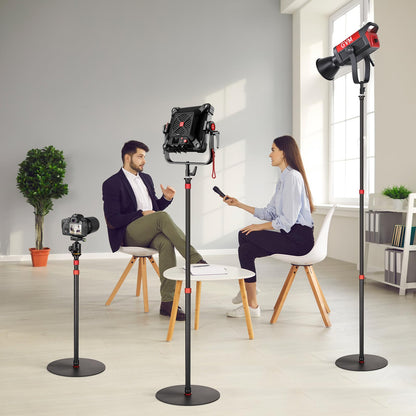 GVM YB2L200 79.9in Heavy Duty Light Stand Kit (2-Pack), Round Base Monopod, 10kg Load Capacity, Flat Base for Stability, for Video Recording, Live Streaming, Interviews & Photography Studio