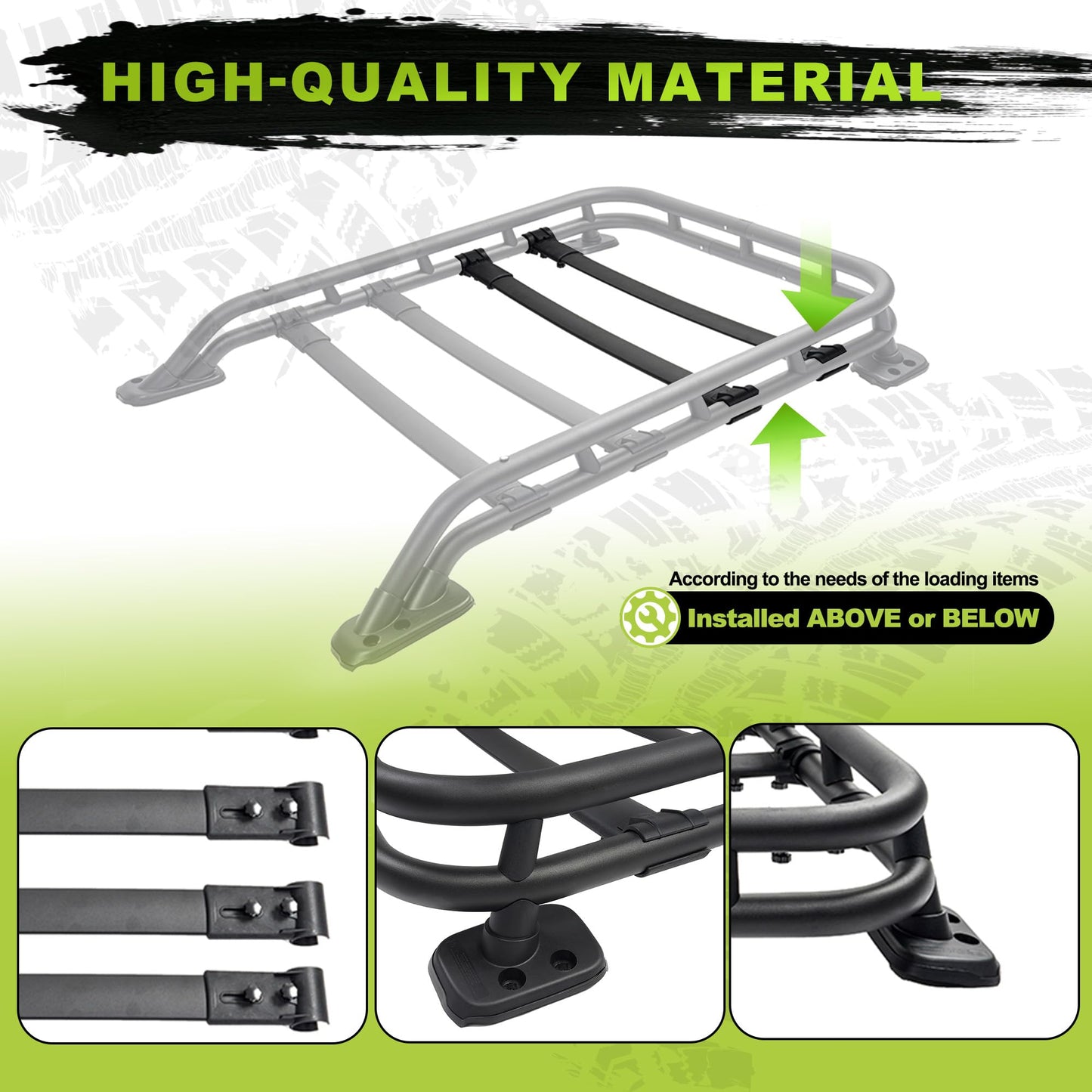 Turmaul Roof Rack Basket for 2010-2024 Toyota 4Runner TRD PRO Replacement for PT278-89190 Rooftop Luggage Cargo Carrier Extra Space Bars 350 Lbs Aluminum Powder-Coated Black