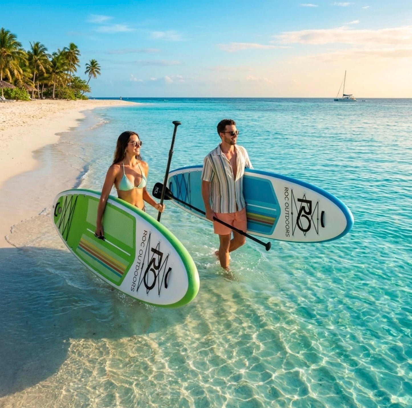 Roc Inflatable Stand Up Paddle Board 10' 6" with Premium SUP Paddle Board Accessories, Wide Stable Design, Non-Slip Comfort Deck for Youth & Adults (Canopy W/Kayak Seat)