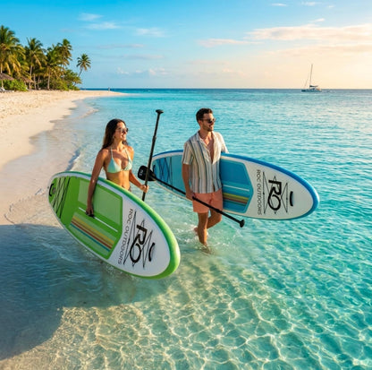Roc Inflatable Stand Up Paddle Board 10' 6" with Premium SUP Paddle Board Accessories, Wide Stable Design, Non-Slip Comfort Deck for Youth & Adults (Cloudline W/Kayak Seat)