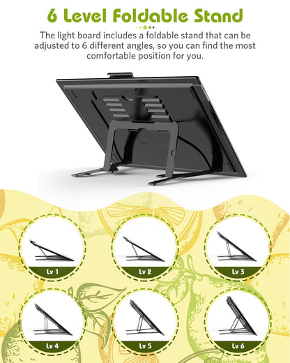A3 Light Board for Diamond Painting, Rechargeable Battery Light Pad, Magnetic Tracing Light Box, Ultra-Thin Copy Board with 3 Colors& 6 Levels Adjustable Brightness for Drawing, Sketching, Animation