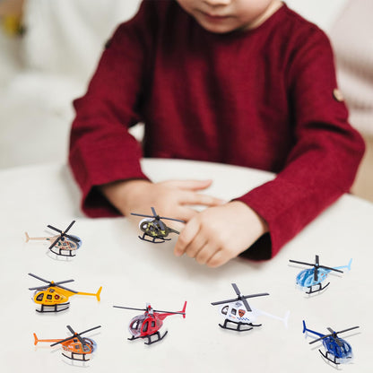 Alloy Mini Helicopters Model Toy - Police, Fire, Engineering Work, Military Helicopter - Diecast Helicopters with Spinning Propellers, Birthday Party Favors for Kids (8)