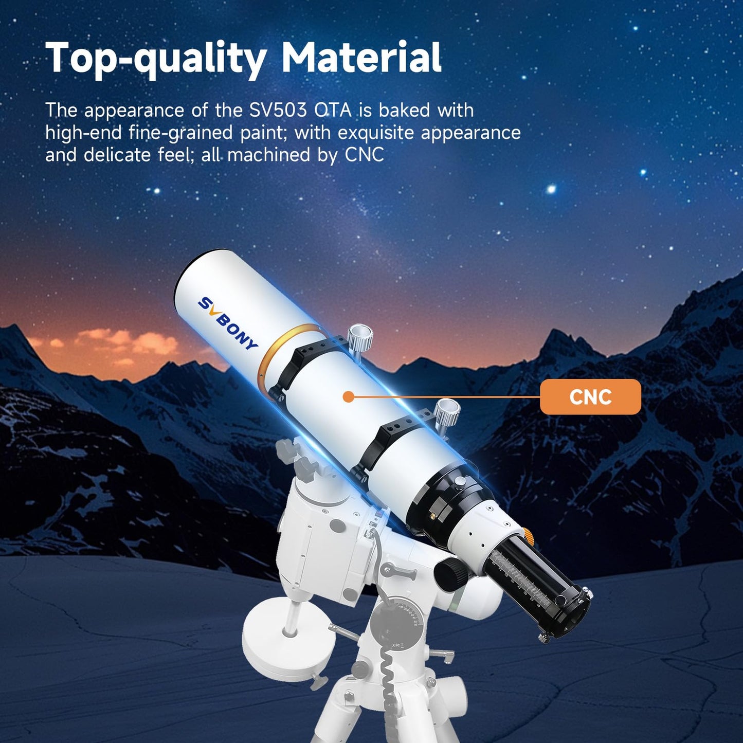 SVBONY SV503 Telescope for Adults High Powered, 102mm F7 Extra Low Dispersion Achromatic Refractor OTA, Dual-Speed Focuser, Refractor Telescope for Planets Deep Sky Astrophotography&Visual Observation