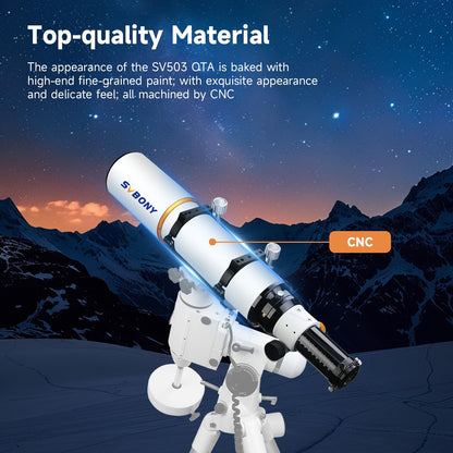 SVBONY SV503 Telescope for Adults High Powered, 102mm F7 Extra Low Dispersion Achromatic Refractor OTA, Dual-Speed Focuser, Refractor Telescope for Planets Deep Sky Astrophotography&Visual Observation