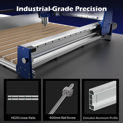 Genmitsu PROVerXL 2X2 CNC Router Machine for Woodworking + Rotary Module Kit,10:1 Speed Reducer, Clamped Range 15-275mm