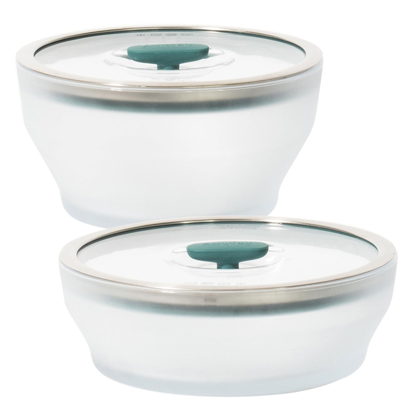 Anyday 4-Pc Microwave Cookware & Glass Food Storage Set with Glass Lids | Large Plastic-Free Containers | Stackable Steamer with Vented Lid for Microwave-Safe Reheating & Steaming Vegetables, Rice