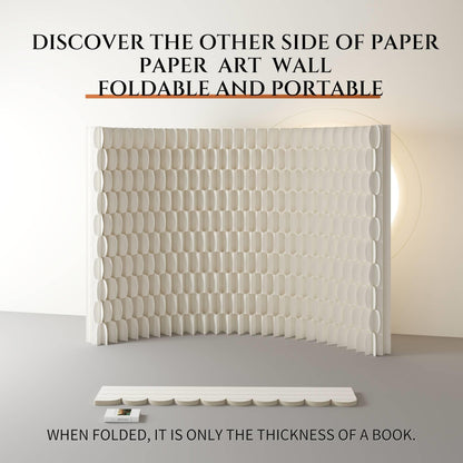 Folding Paper Room Divider Panel with Different Designs on Both Sides, Reversible Privacy Screens, Portable Partition Wall Divider for Room Separation, Suitable for Any Occasion Office Booth Salon Bar