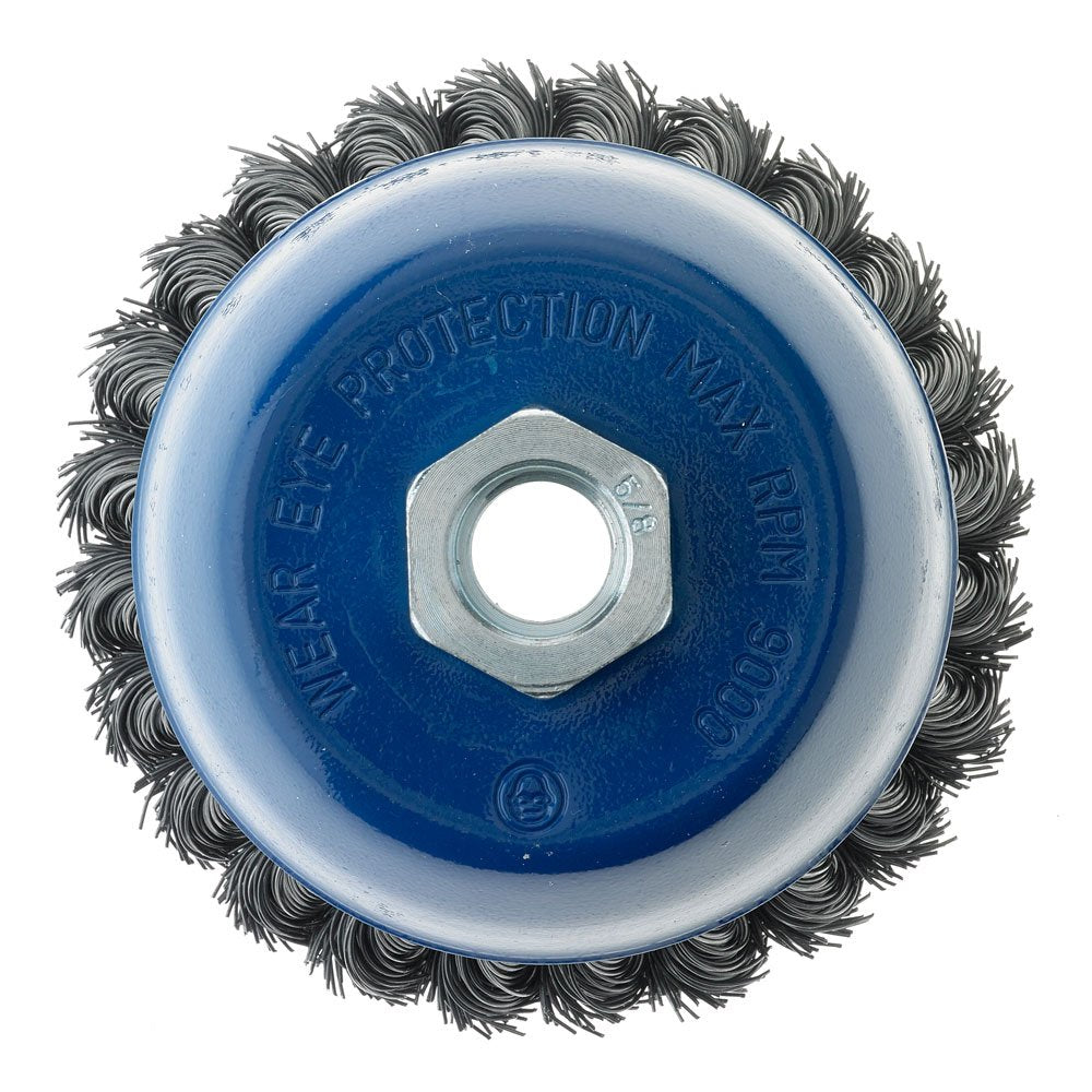 Mercer Industries 189030 - 4" x 5/8"-11 Knot Cup Brush, .020 Carbon Steel Wire