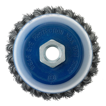 Mercer Industries 189030 - 4" x 5/8"-11 Knot Cup Brush, .020 Carbon Steel Wire