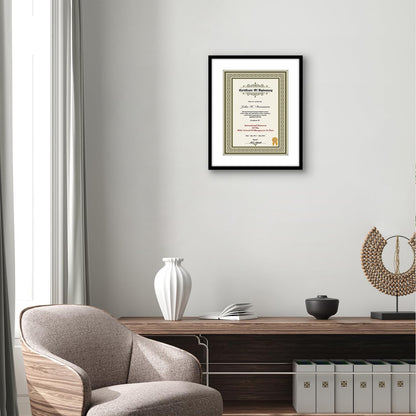 Americanflat 11.5x14 Diploma Frame with Shatter-Resistant Glass - Use as 8.5x11 Frame with Mat or Display 11.5x14 Document Without Mat - Legacy Collection - Certificate Frames for Wall - Black