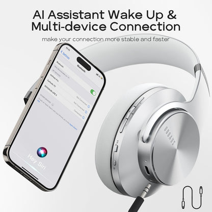 DOQAUS Bluetooth Headphones Over Ear, 90H Playtime, 3 EQ Modes, HiFi Audio, ENC Mic, Reinforced Durable Frame & Soft Earpads for Extended Wear, Phone, PC, Travel