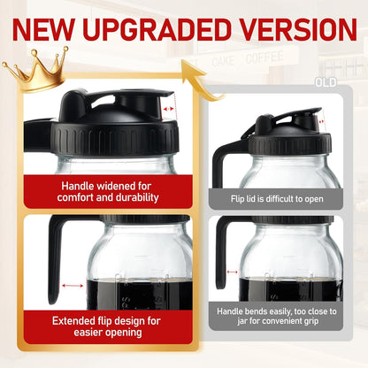 Cold Brew Coffee Maker, 64oz, V-shaped Lid, BPA Free, Sturdy Cold Brew Pitcher