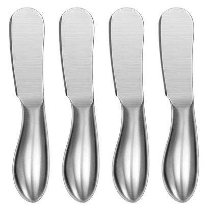 WoneNice 4-Piece Spreader Knife Set, Stainless Steel for Cheese Butter Jam, Dishwasher Safe Kitchen & Serving Utensils, Gift for Wedding Housewarming Christmas