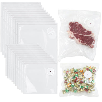 40PCS Reusable vacuum seal bags for food - 20PCS Large (13.4×10.2") And 20PCS Small (8.3×8.7") Compact Vacuum Sealer Bags, Leak-Proof Odor-Resistant for Refrigerator Outdoor Travel Food Storage
