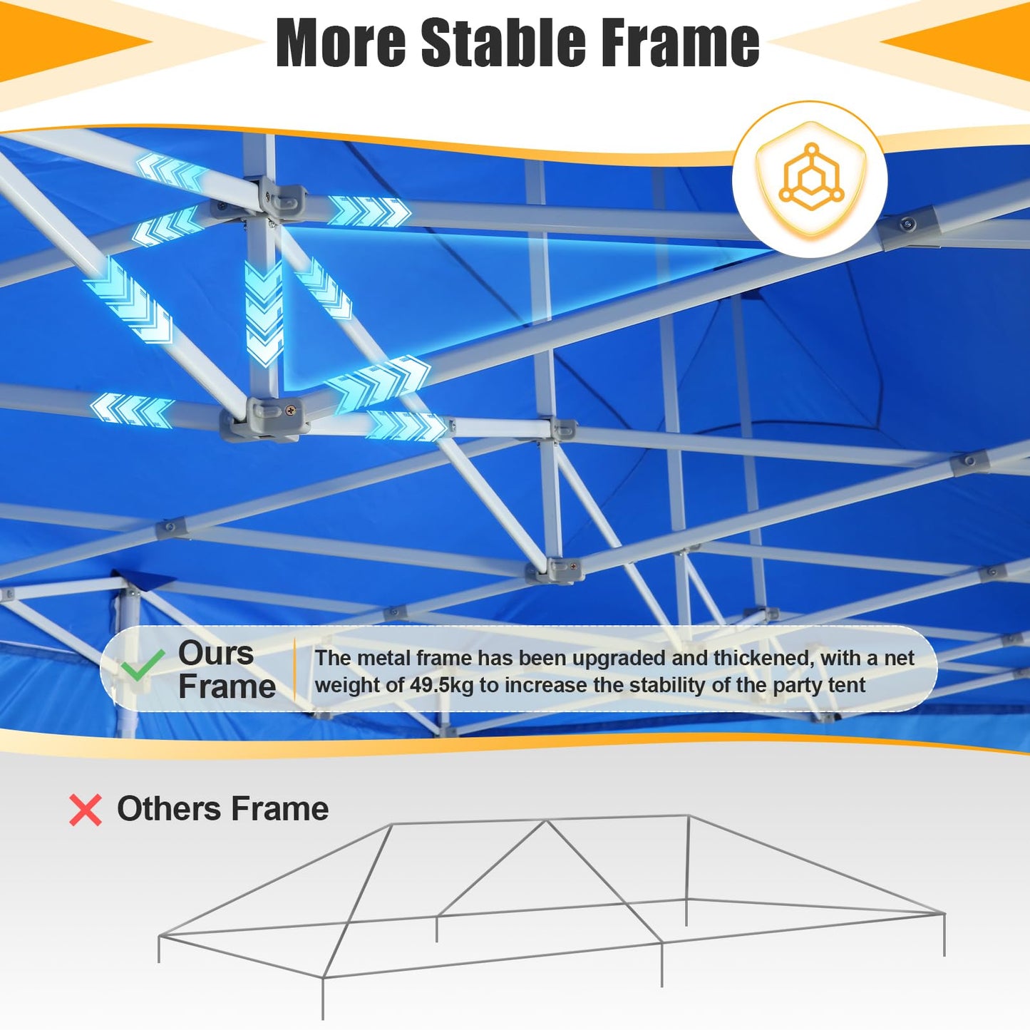 COBIZI 10x30 Heavy Duty Pop up Canopy Tent for Parties with 8 Sidewalls, Easy Setup Outdoor Commercial Gazebo for Wedding Event, Party Tent with Portable Bag & Sand Bags, Blue