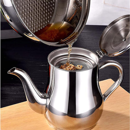 Stainless Steel Oil Filter Pot, 24/32/48oz Cooking Grease Container, Bacon Grease Container with Fine Mesh Strainer Lid for Home Kitchen Cooking Storing Frying Oil Cooking Grease (48oz)