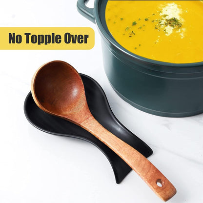 Hasense Porcelain Spoon Rest, 7 Inch Holder for Ladle, Spatula & Tong, Large Cooking Utensil Rests for Kitchen