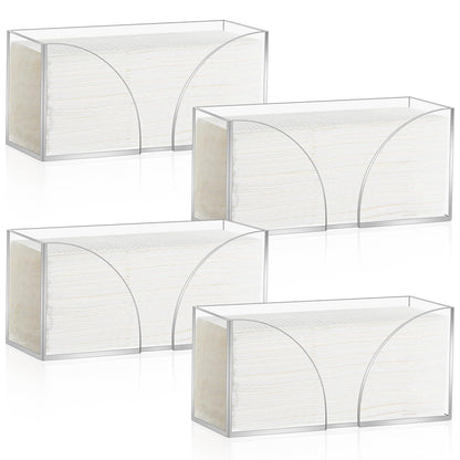 4Pack Clear Paper Towel Dispenser Countertop Acrylic Paper Towel Holder for Bathroom Folded Paper Towel Dispenser Clear Trifold Napkin Holder for Z-fold, C-fold, MultiFold Trifold