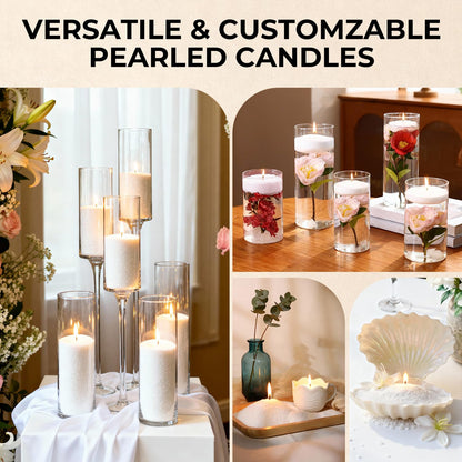 Sand Candle Making Kit - 1 lb Pearled Candle Sand and Wicks, Sand Wax Beads with Jasmine Sandalwood Scent, Lidded Large Glass Jar, 100-Hour Burn, Candles Making Christmas Gift for Adults & Beginners