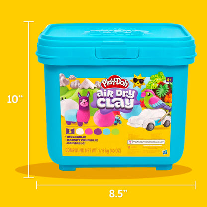 Play-Doh Brand Multicolor Air Dry Clay Bucket, 40 oz, 5 Colors, Paintable Clay Lightweight & Crumble-Free Sculpting Clay, Arts and Crafts Supplies, Kids Craft Material