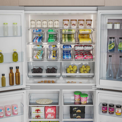 Set of 2 Adjustable Soda Can Organizer for Refrigerator - Beverage Can Dispenser for Standard, Skinny, and Tall Cans