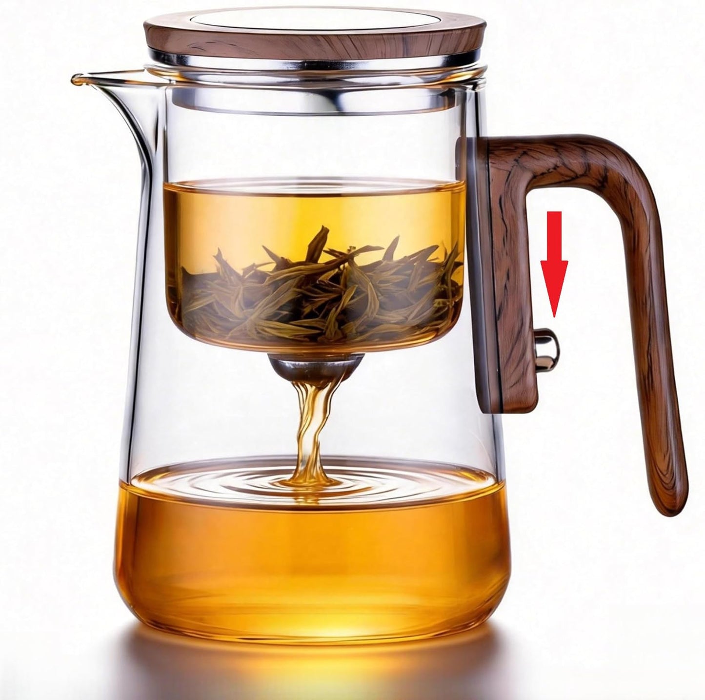 27 oz (800 ml) Enchanted Tea Pot, Magic Tea Pot for Loose Leaf Tea Steeper, Heat Resistant Borosilicate Glass Teapot