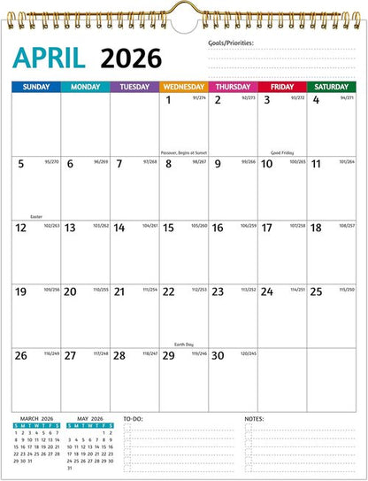 2026-2027 Wall Calendar by [Brand Name] - Large Blocks, Thick Paper, 11.5 x 14.5 In | Perfect for Organizing Holidays & Notes