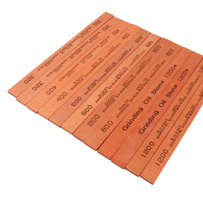 CBRIGHT Sharpening Stone Set, 12pcs Knife Whetstones Set White Corundum Sharpener Honing Stone - Polishing Oil Stone Set Grits 320# 400# 600# 800# 1000# 1200#-(5.9x0.47x0.12Inch)