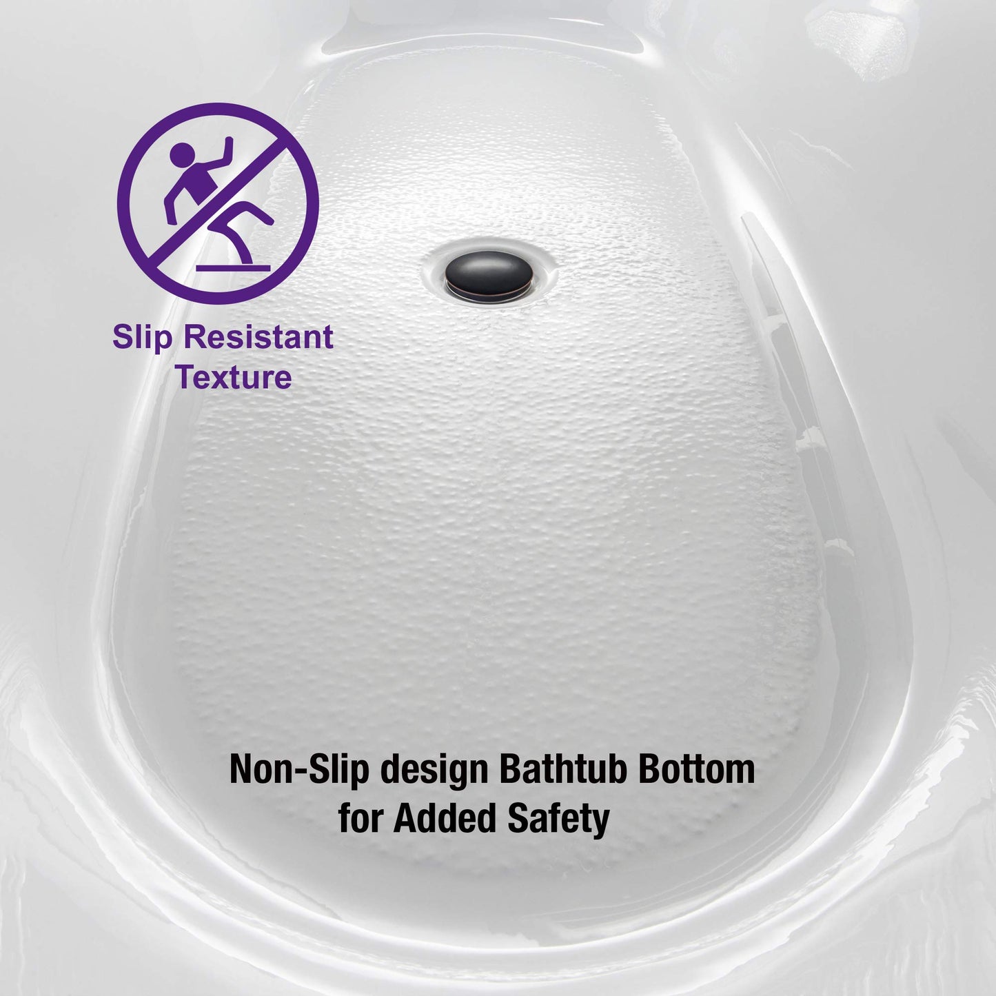 WOODBRIDGE 59" Acrylic Freestanding Bathtub Contemporary Soaking White Tub with Oil Rubbed Bronze Overflow and Drain,White,B1530 ORB