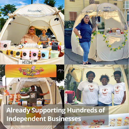Alvantor® Pop Up Canopy Tent - Vendor Booth Event Tent - 12x12 Pop Up Canopy for Commercial Activity - Camping Gazebos - Beige
