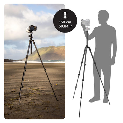 Manfrotto Befree GT PRO Tripod Legs, Professional Travel Tripod, Aluminium Camera and Video Tripod, Twist Lock, Compact and Portable, for DSLR, Mirrorless, Camera Accessories, Photo and Video Heads