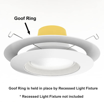 8 Pack Gloss White Goof Trim Ring for 8" Inch Recessed Can Lighting Down Light, Outer Diameter 8.6 Inches, Inner Diameter 6.2 Inches