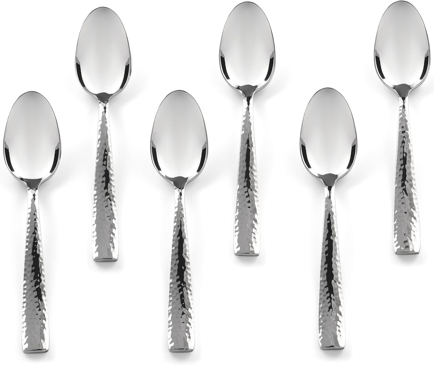 Hudson Essentials 4.6-inch Hammered Demitasse Espresso Spoons, Set of 6, 18/10 Stainless Steel Mini Coffee Spoons