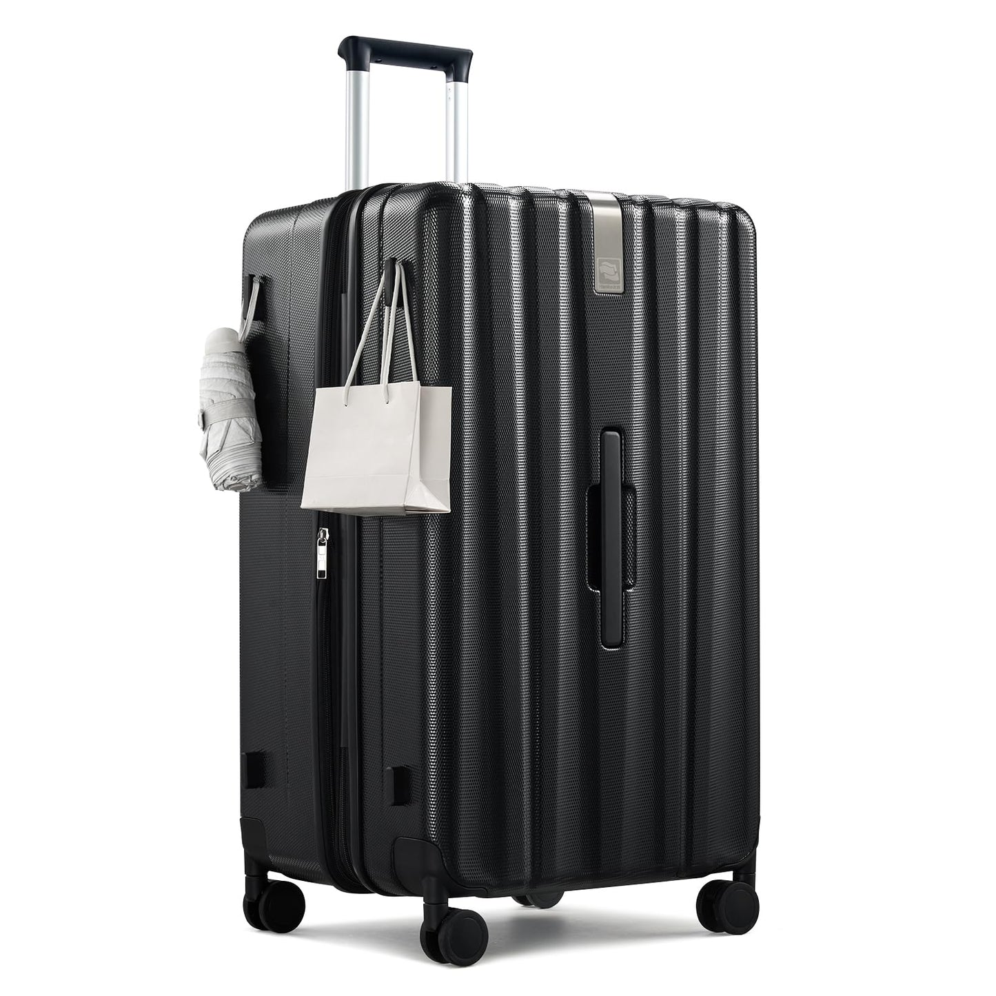 Hanke 29 Inch Plus Expandable Luggage Large Suitcases with Wheels,Checked Luggage Hard Shell Suitcases, PC Trunk Luggage Extra Large Suitcase with Lock for Women Men(Jet Black)