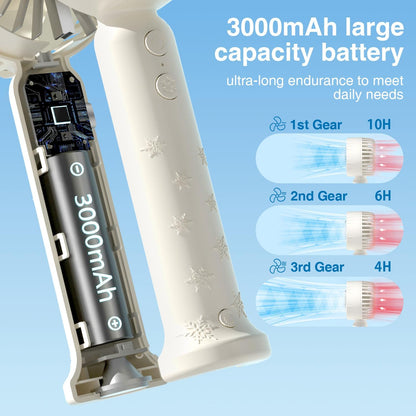 Handheld Cooling Fan, Portable Mini Fan with Cold Compress Function for Travel and Makeup