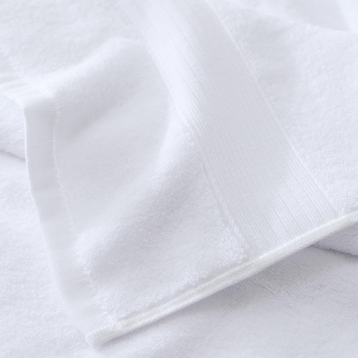 27x55 Set 100 650GSM (White,Pack 6) Bath Towels Percent Cotton Luxury Super Soft Absorbent Bathroom Towels
