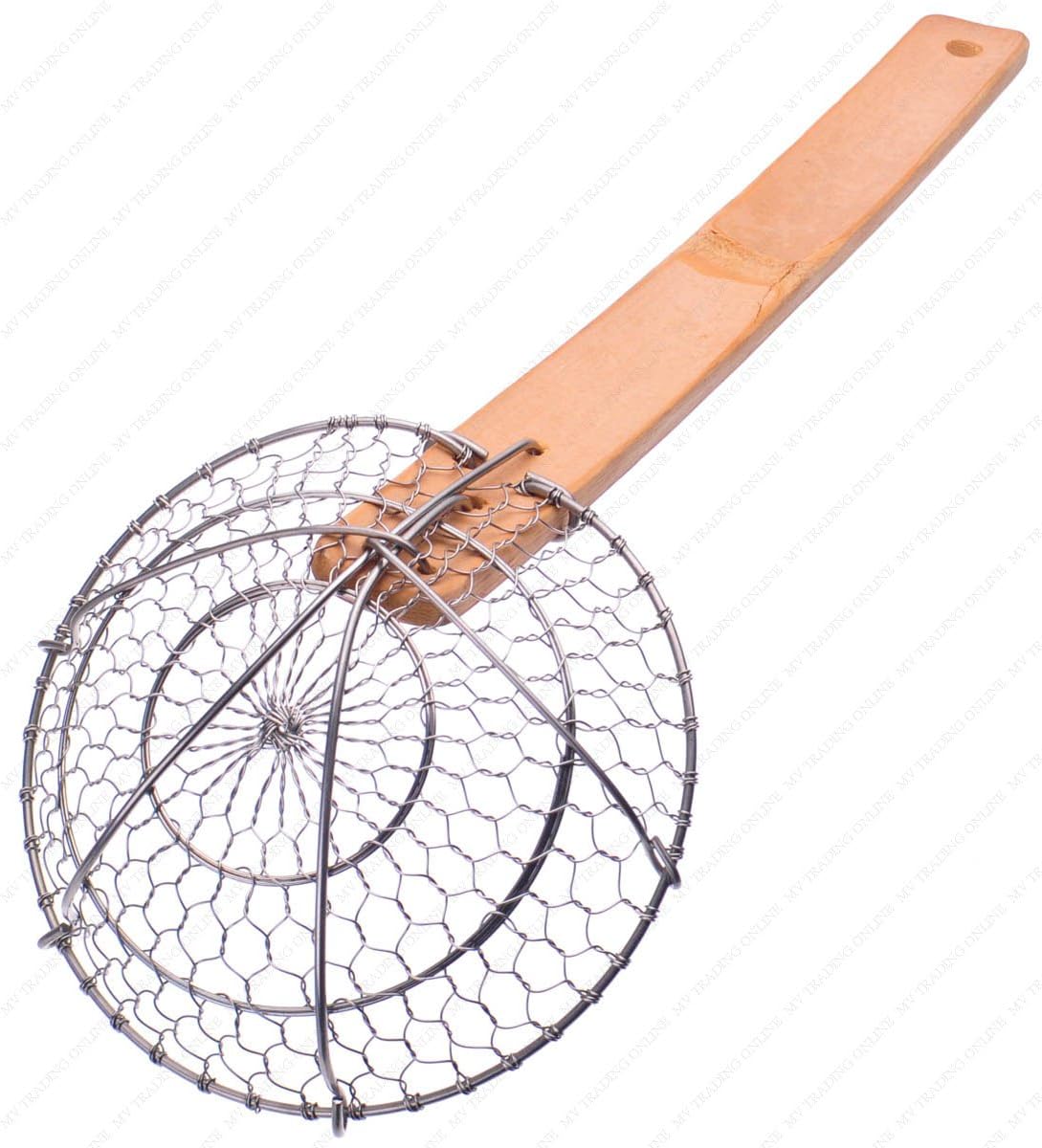 M.V. Trading SSK5 Stainless Steel Asian Spider Skimmer Strainer, 5-Inches with Bamboo Handle