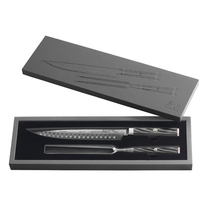 Cangshan YARI Series 2-Piece Carving Set with Ash Wood Box, X-7 Damascus Steel, 501332