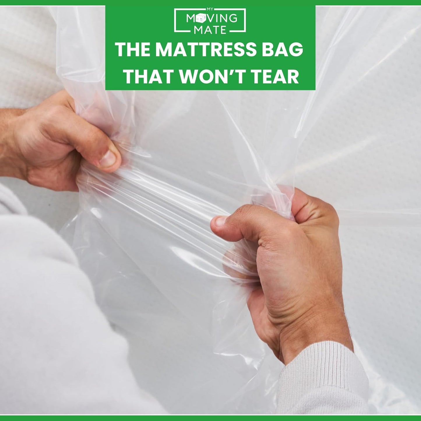 Full Mattress Bag for Moving and Storage - Heavy Duty 5 Mil Mattress Cover, Reusable and Tearproof Storage Bags